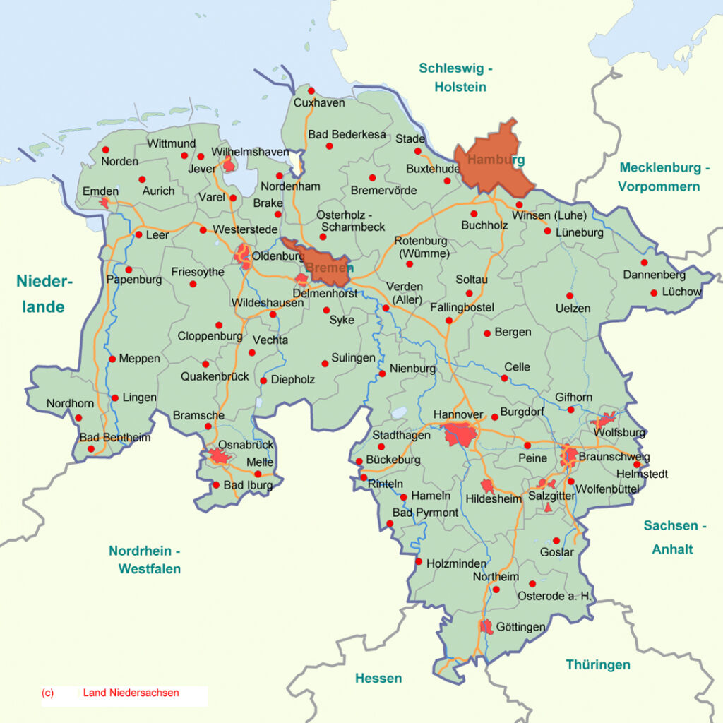 Niedersachsenkarte